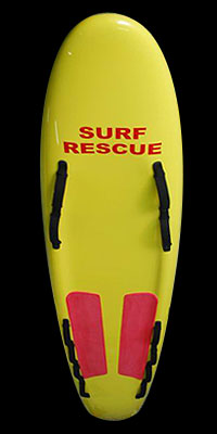 Fibreglass surf rescue board Fibreglass surf rescue board